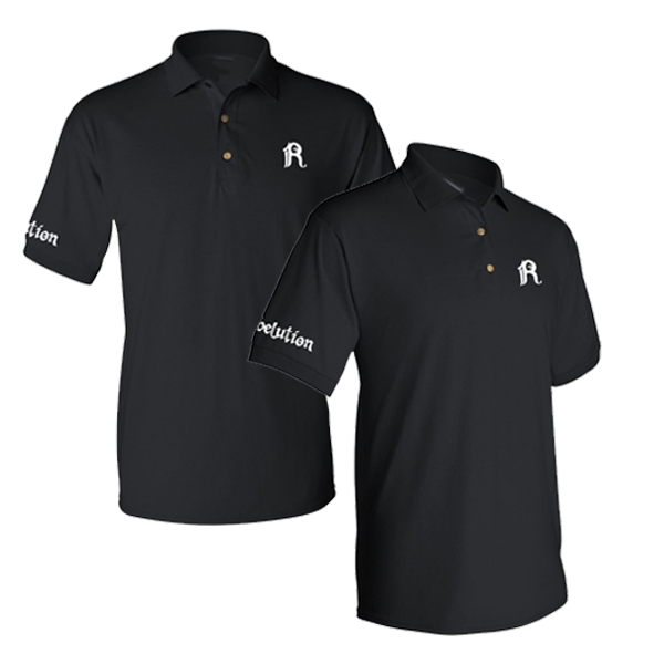 Black Embroidered Polo