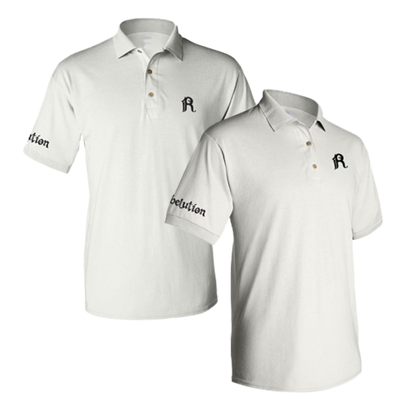 White Embroidered Polo