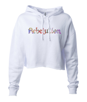 Women's Multicolored Logo Crop Hoodie